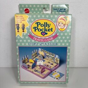Vintage 1994 Mattel Polly Pocket Travel Game PET STORE ~ NIB COMPLETE SET 48240